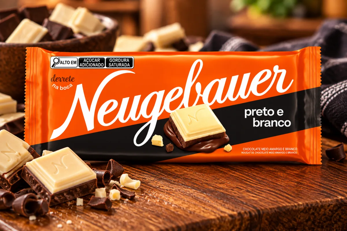 Barra chocolate meio amargo e branco