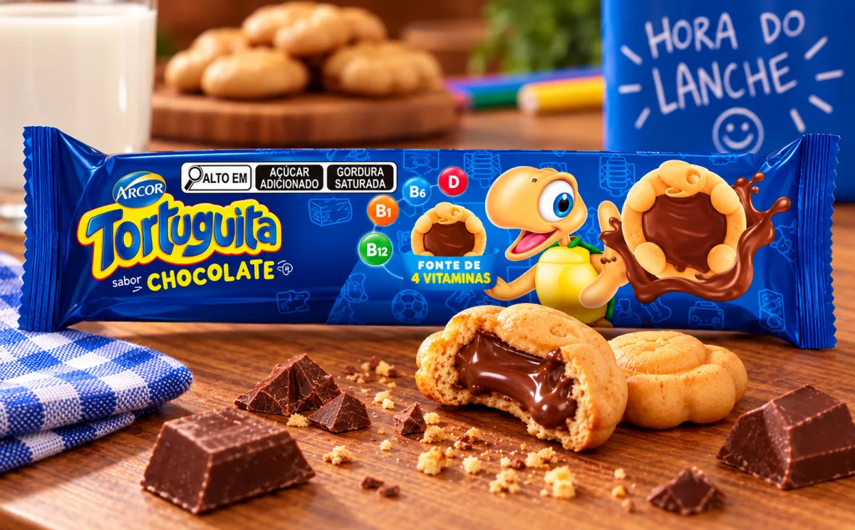 BISCOITO RECHEADO ANCOR TORTUGUITA SABOR CHOCOLATE 90g