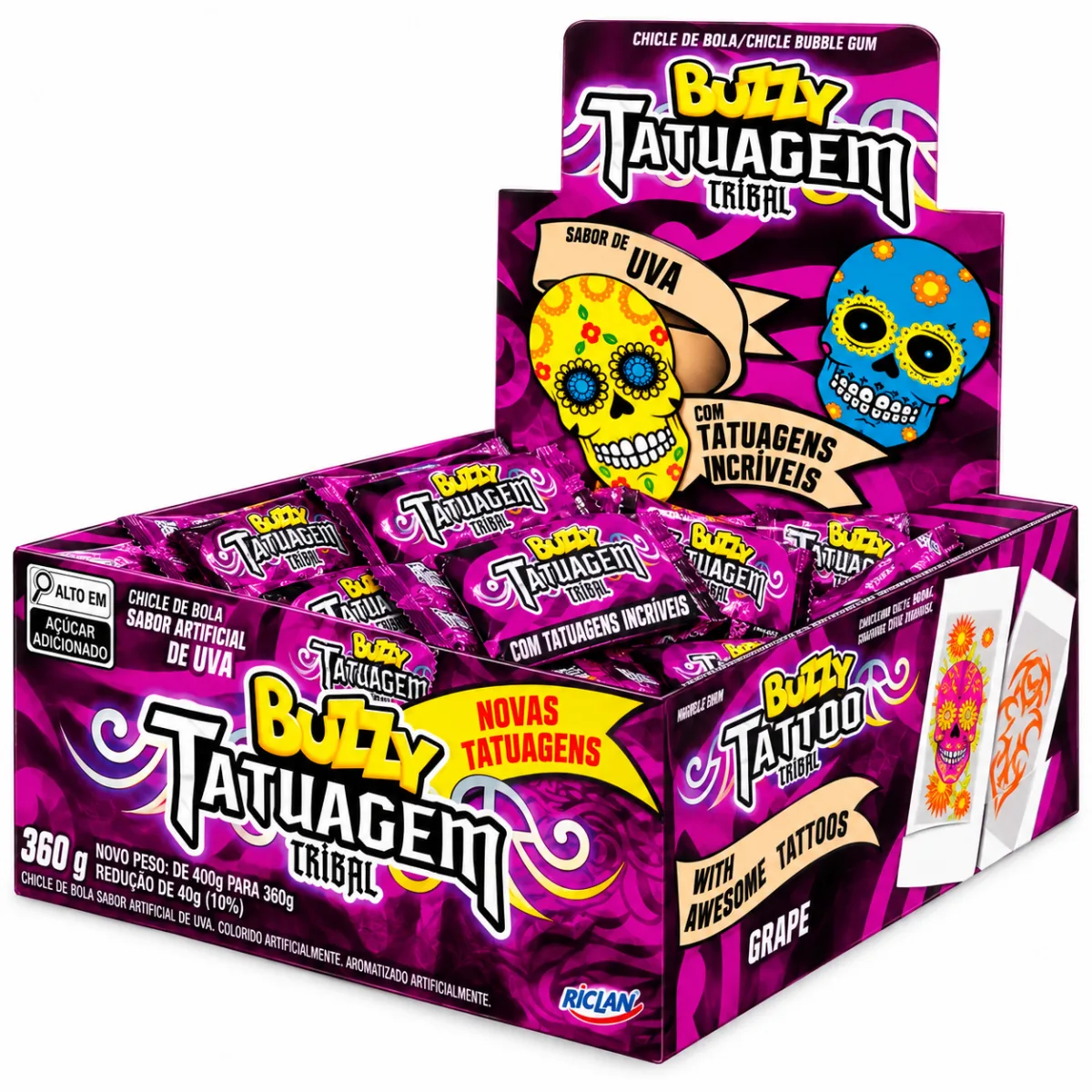 Chiclete buzzy tatuagem tribal unidade