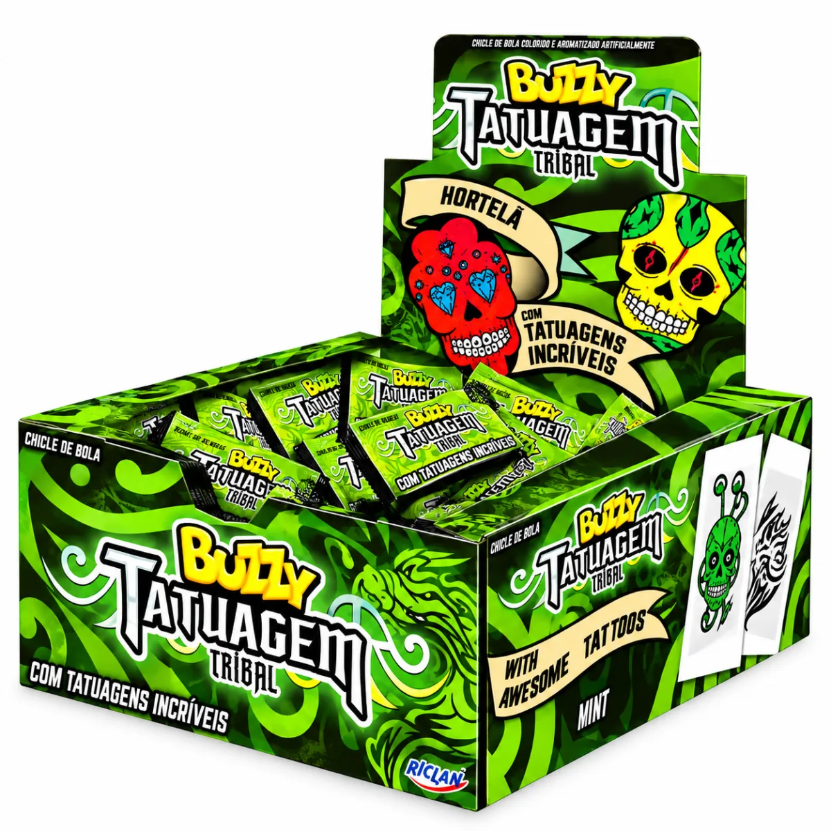 chiclete tatuagem buzzy tribal unidade