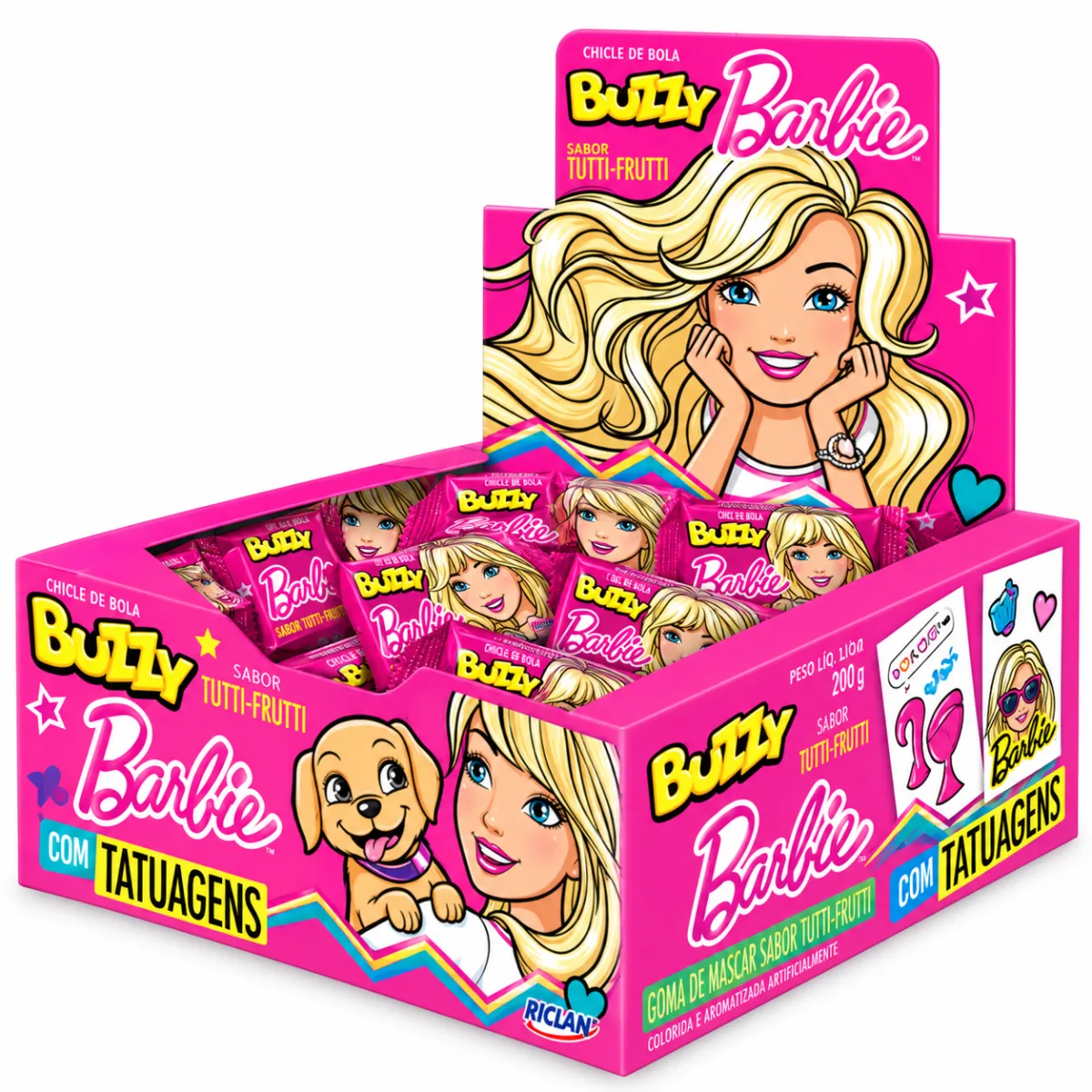 ciclete tatuagem buzzy barbie unidade