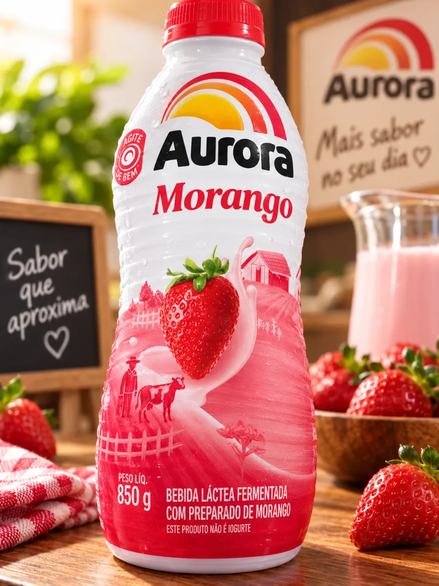 Danone Bebida láctea fermentada morango aurora 850g