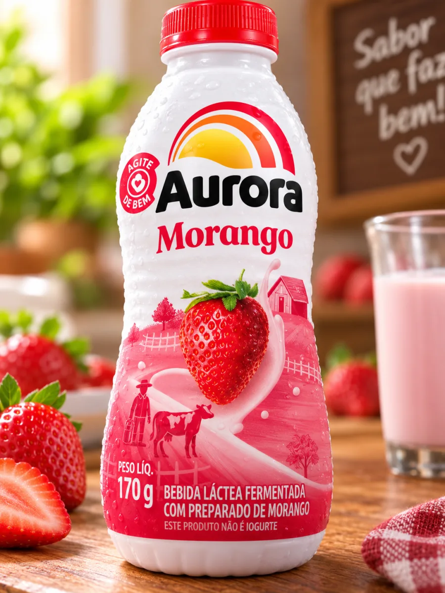 Danone Bebida Láctea Morango Aurora 170g