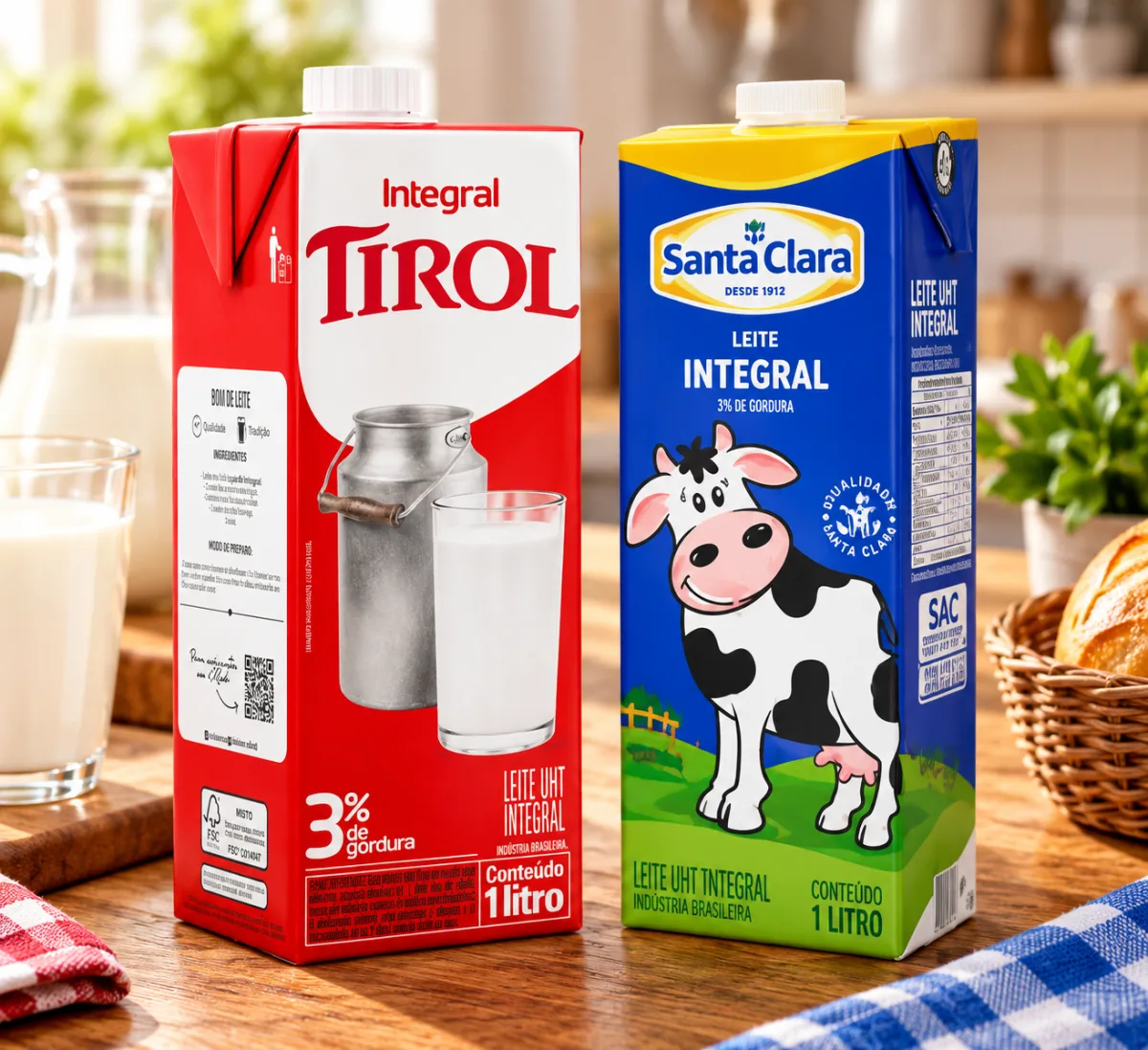 Leite integral tirol/santa-clara/diversos