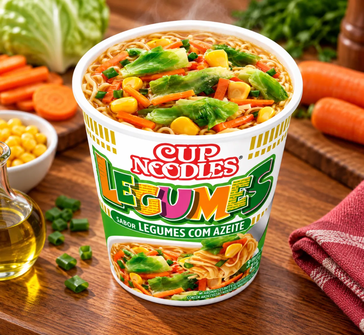 Miojo copo Cup Noodles legumes com azeite 65g