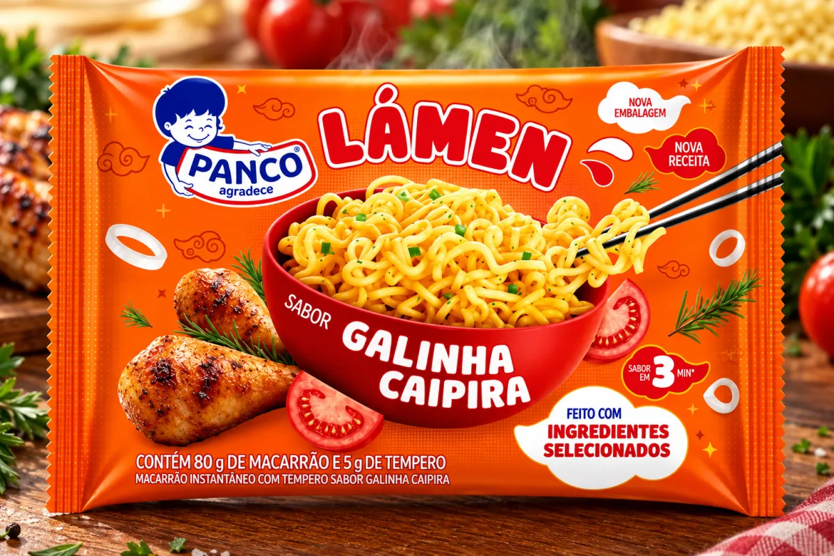 miojo Lámen sabor galinha caipira tradicional 85 g