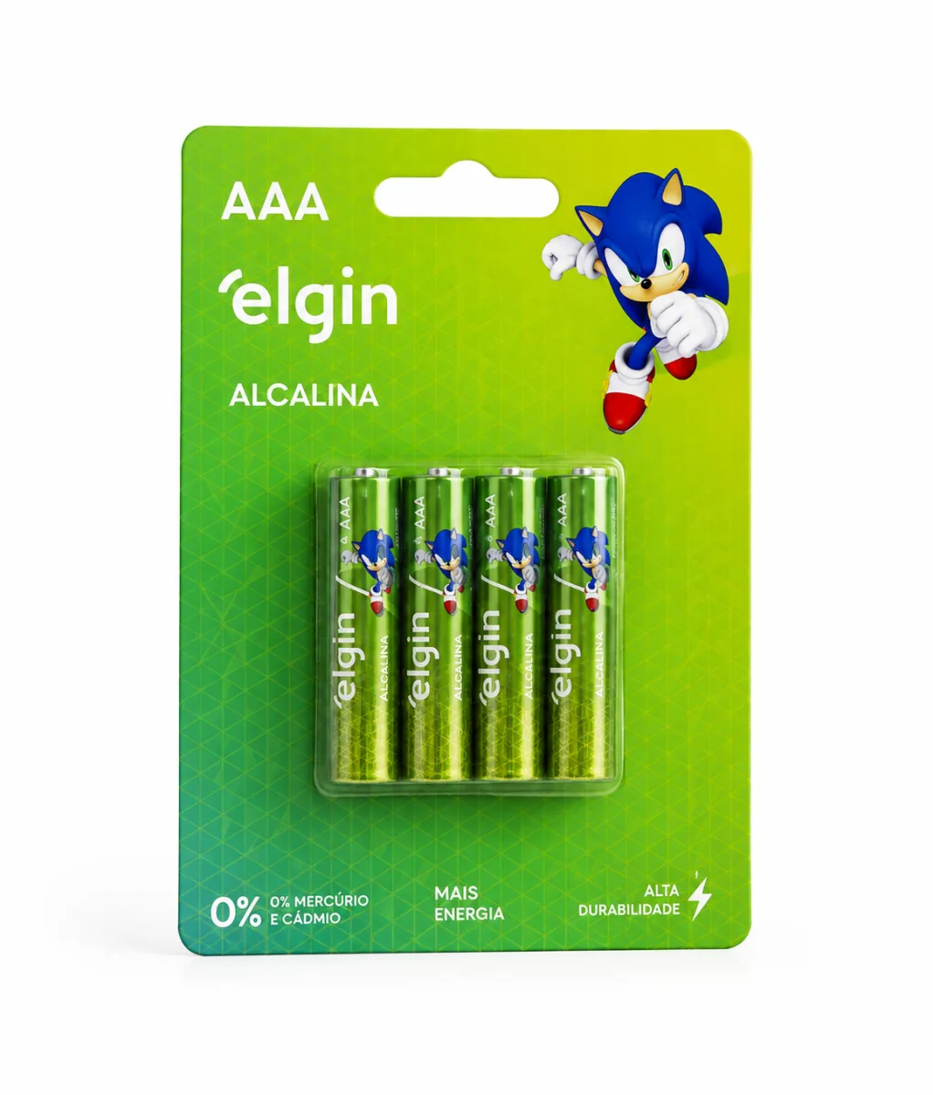 Pilha elgin AAA alcalina sonic