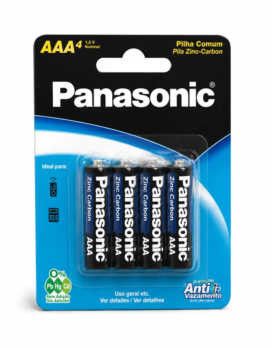 Pilha panasonic AAA4 1,5v nominal