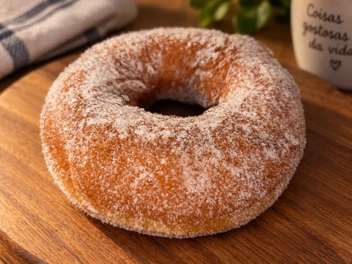 Rosquinha com açúcar e canela grande
