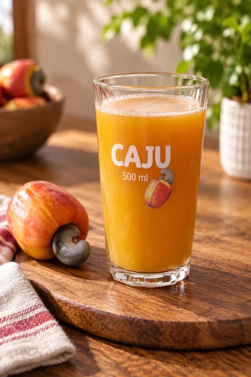 suco  industrial copo ou garrafinha caju 500 ml