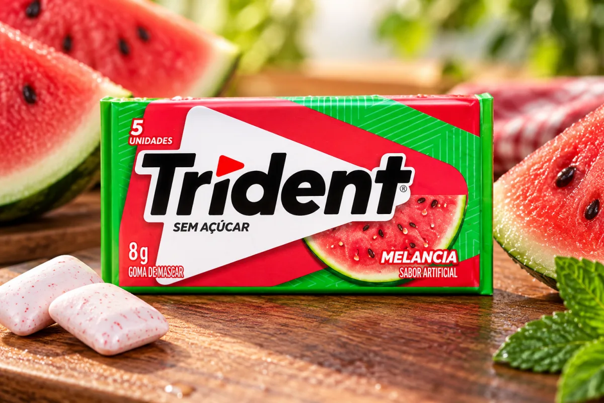 Trident Melancia Zero Açúcar Goma De Mascar 8g