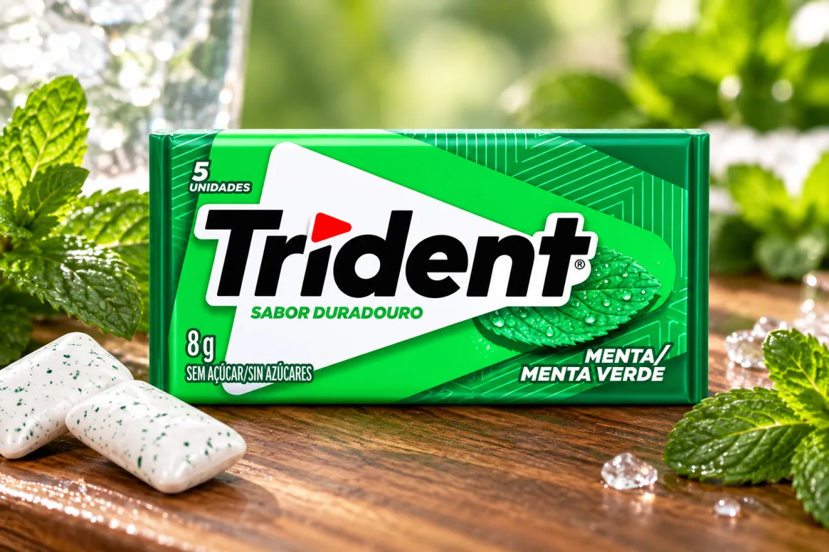 Trident Menta Goma De Mascar  Zero Açúcar 8g