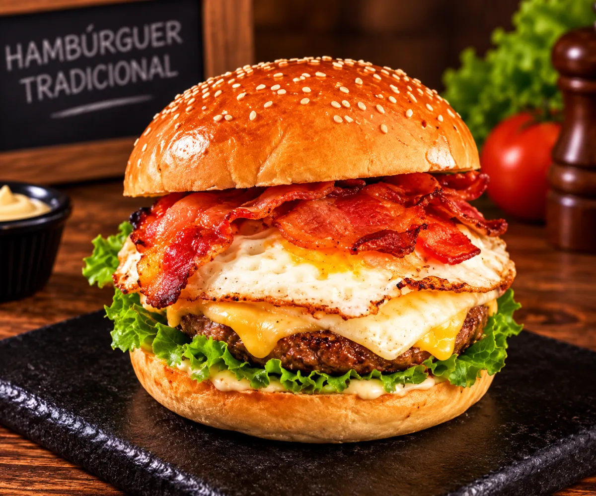 x bacon egg salada  hambúrguer 56g